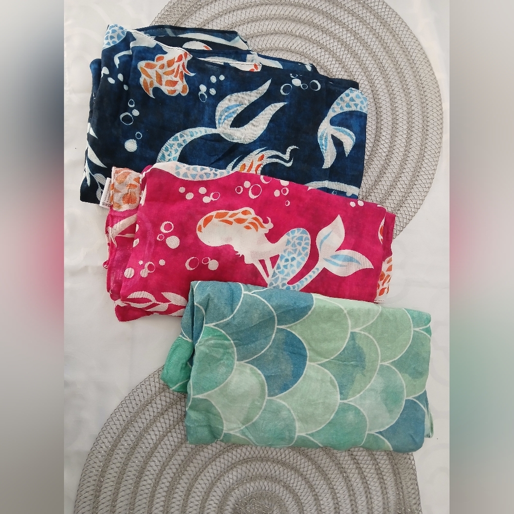 Fused Hawaii Sarong/Teal